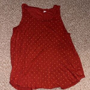 Old Navy Autumn Orange Tank Top with Subtle Gold Pattern​